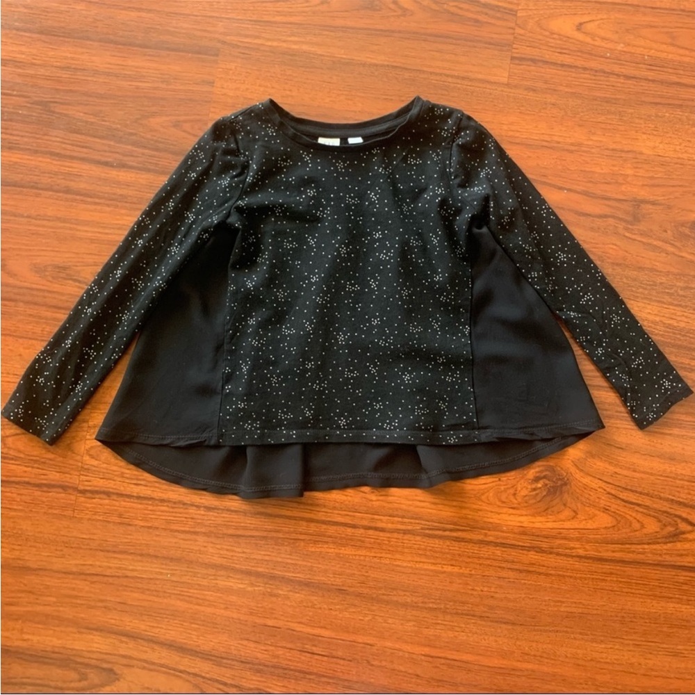 GapKids Girls Galaxy Stars Black Swing Back Mixed Media 6-7 Medium.